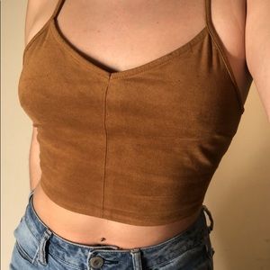 Suede Cropped Tank Top